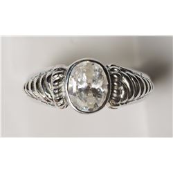 #13-STERLING SILVER CUBIC ZIRCONIA MEN'S RING