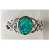 Image 1 : #14-STERLING SILVER CREATED OPAL RING