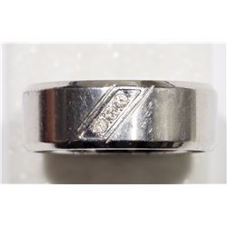 #16-STAINLESS STEEL DIAMOND MEN'S RING