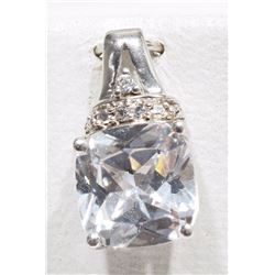 #20-STERLING SILVER DIAMOND WHITE TOPAZ