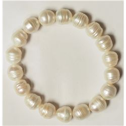 #23-FRESHWATER PEARL FLEXIBLE SIZE BRACELET
