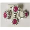 Image 2 : #25-STERLING SILVER RUBY CUBIC ZIRCONIA SET WITH
