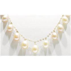 #27-10KT YELLOW GOLD PINK FRESHWATER PEARL