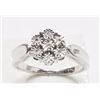 Image 1 : #30-STERLING SILVER 7 DIAMOND FLOWER SHAPED RING