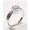Image 2 : #30-STERLING SILVER 7 DIAMOND FLOWER SHAPED RING