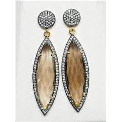 #32-STERLING SILVER GOLD PLATED SMOKEY QUARTZ