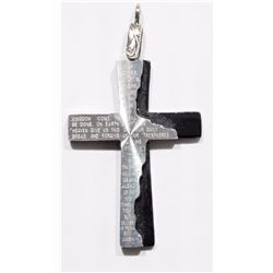 #33-STAINLESS STEEL CROSS WITH OUR FATHER