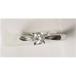 #37-14KT WHITE GOLD DIAMOND(0.27CT)SOLITAIRE RING