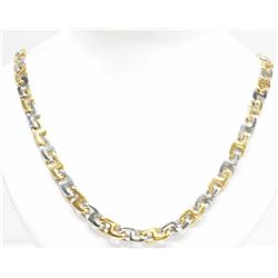 #38-STAINLESS STEEL TWO TONE LINK MEN'S CHAIN