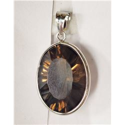 #39-14KT WHITE GOLD SMOKEY QUARTZ PENDANT