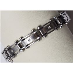 #40-STAINLESS STEEL DIAMOND MEN'S BRACELET