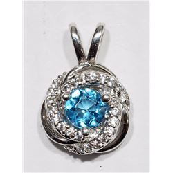 #41-STERLING SILVER BLUE TOPAZ CUBIC ZIRCONIA