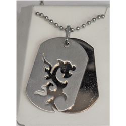 #42-STAINLESS STEEL MEN'S DRAGON DOGTAG