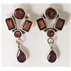 Image 1 : #43-STERLING SILVER GARNET EARRINGS