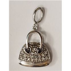 #45-STERLING SILVER DIAMOND PURSE SHAPED
