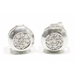 #50-STERLING SILVER DIAMOND(0.15CT)EARRINGS
