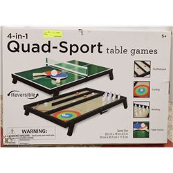 4 IN 1 QUAD SPORT TABLE GAME INCLUDES