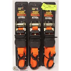 LOT OF THREE 15FT RATCHET STRAPS