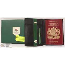 VISCONTI POLO GENUINE LEATHER PASSPORT WALLET &