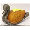 Image 1 : VINTAGE BRASS AND GLASS DUCK LAMP