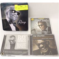 COLLECTIBLE RAY CHARLES TIN WITH 3 CDS