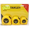 Image 1 : NEW 3 PACK OF STANLEY TAPE MEASURES