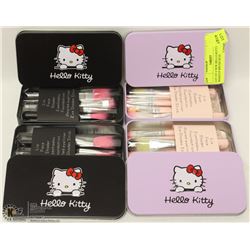 LOT OF 4 NEW HELLO KITTY 7PC MAKEUP BRUSH SETS