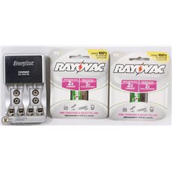 BOX W/TWO 9 VOLT RAYOVAC RECHARGEABLE