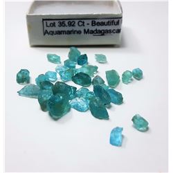 #6 - LOT OF 35.92 NATURAL ROUGH AQUAMARINE