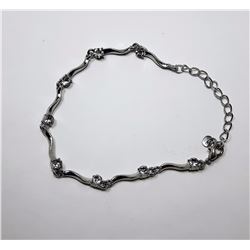 #13 - SILVER TONE & WHITE TOPAZ TENNIS