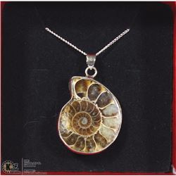 1.5" AMMONITE PENDANT ON A .925 STERLING SILVER