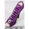 Image 1 : PURPLE SHOE RING HOLDER W/4- .925 STERLING SILVER