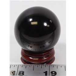 #77- BLACK OBSIDIAN SPHERE BALL + STAND