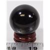 Image 1 : #77- BLACK OBSIDIAN SPHERE BALL + STAND