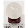 Image 1 : # 76- CLEAR CRYSTAL SPHERE BALL + STAND