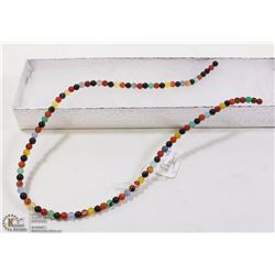 #102- MULTI-COLOUR AGATE LOOSE BEAD NECKLACE