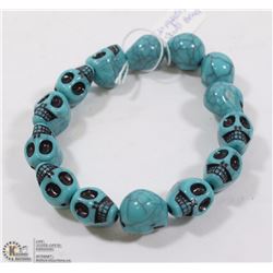 #45-TURQUOISE SKULL BEAD BRACELET