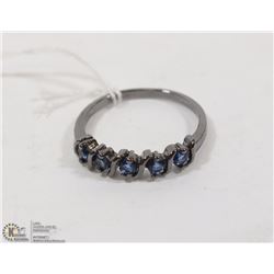 # 86- BLUE SAPPHIRE BLACK RING