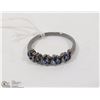 Image 1 : # 86- BLUE SAPPHIRE BLACK RING