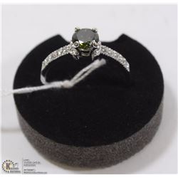 #93- GREEN PERIDOT & CZ RING