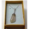 Image 1 : #12 - NATURAL LACE AGATE PENDANT ON CHAIN