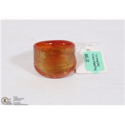 TWO TONE 24K GOLD MURANO GLASS RING SIZE 6