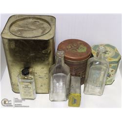 BOX OF ASSORTED VINTAGE TINS