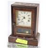 Image 1 : SMALL ANTIQUE WOOD MANTEL CLOCK FOR REPAIR