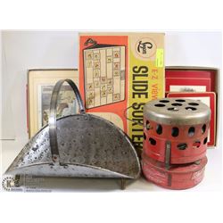 ESTATE LOT INCL COLEMAN QUICK LIGHT HEATER, LOG