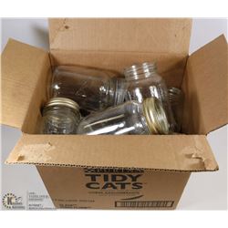 BOX OF VINTAGE CANNING JARS