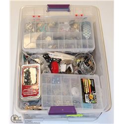 LARGE TUB OF JEWELRY MAKING SUPPLIES