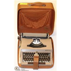 ANTIQUE ERIKA TYPEWRITER IN LEATHER TRAVEL CASE
