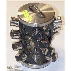 BLACK & STAINLESS STEEL SWIVEL BASE SPICE