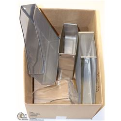 BOX OF ASSORTED FILING TRAYS ETC